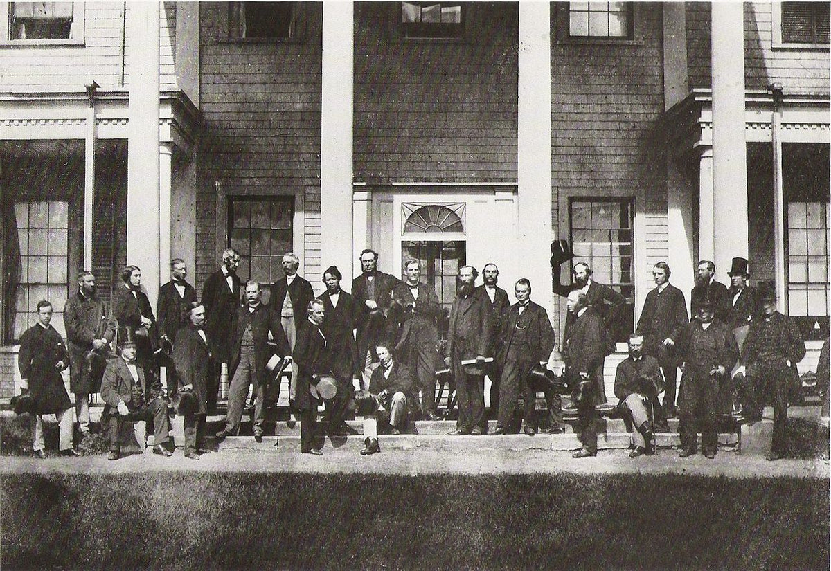 Historical illustration for the Charlottetown Conference in Canadian history
