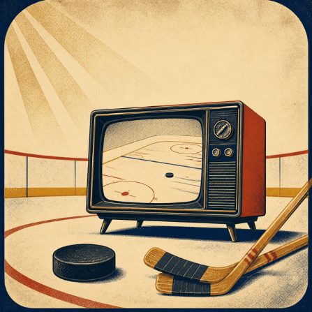 Hockey Night in Canada history – vintage Canadian hockey broadcast illustration