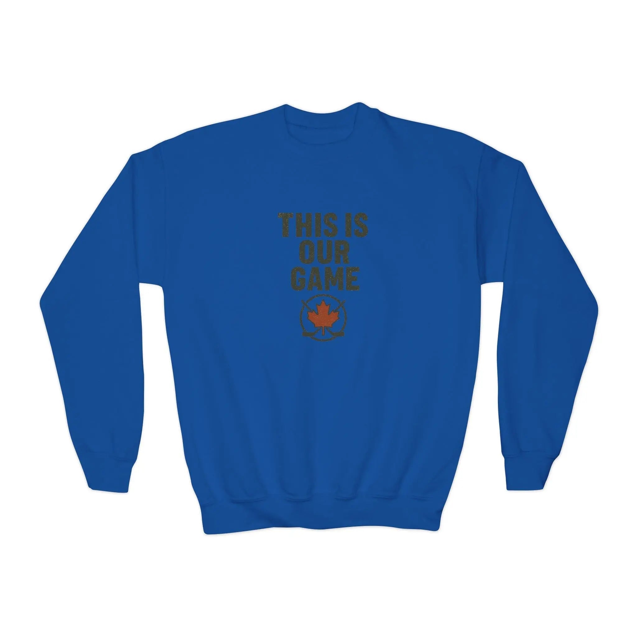 Maple Stick Youth Crewneck Sweatshirt – Our Game Sweater, Canadian Pride