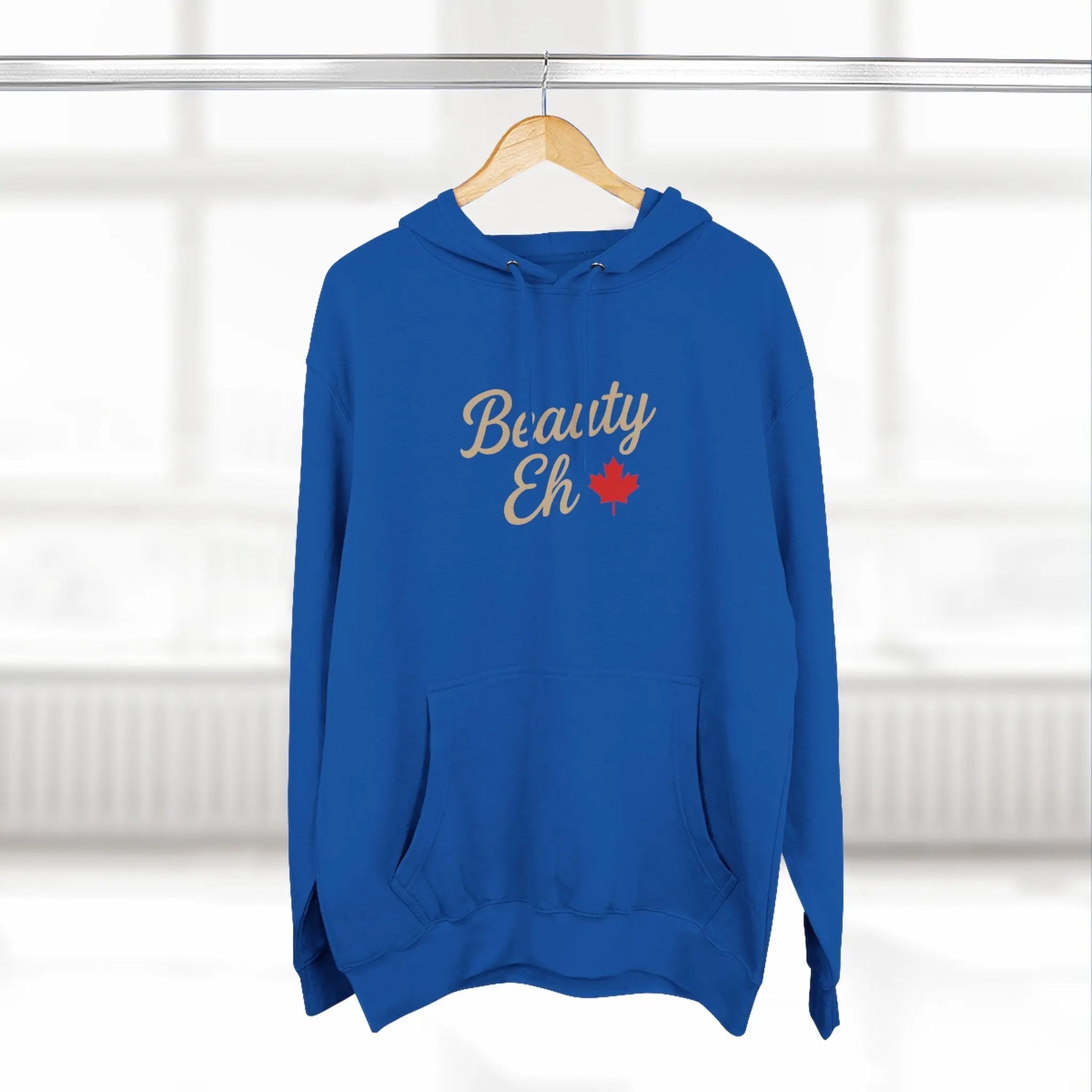 Beauty Eh Canadian Hoodie - Maple Leaf Pride Pullover Sweatshirt - Womens Canada Day Apparel - Cozy Fleece Lined Hooded Sweatshirt
