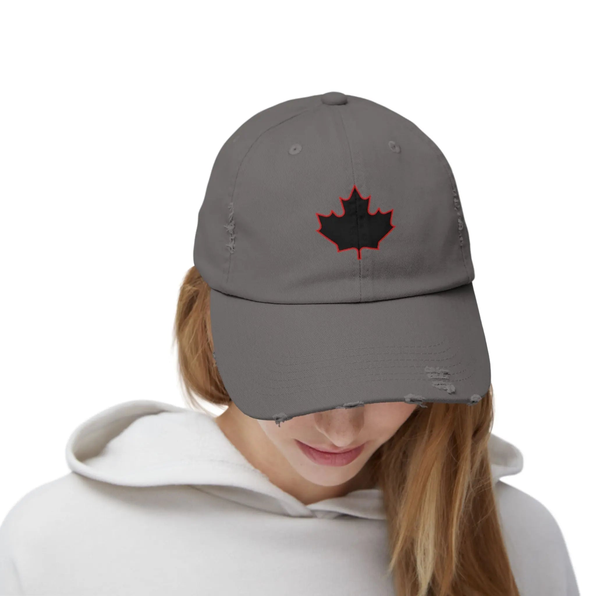 Maple Stick Distressed Hockey Cap – Retro Canadian Style