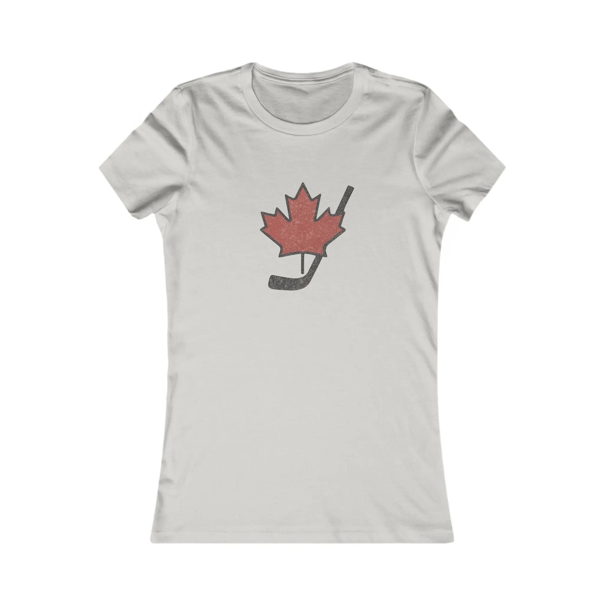 Maple Leaf Hockey Stick Women's T-Shirt - Canadian Hockey Pride - Maple Stick Hockey Co. - Ladies Fit