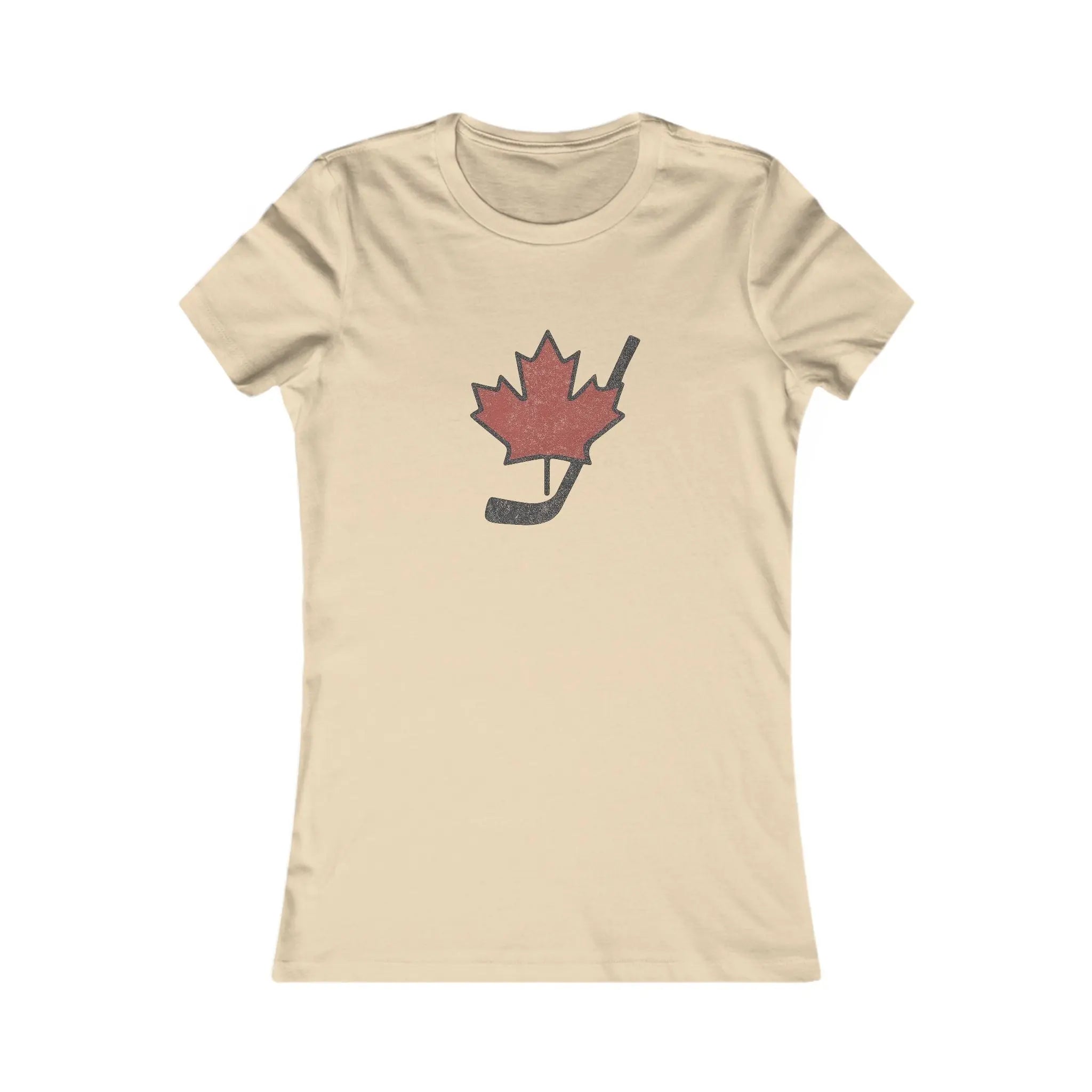 Maple Leaf Hockey Stick Women's T-Shirt - Canadian Hockey Pride - Maple Stick Hockey Co. - Ladies Fit