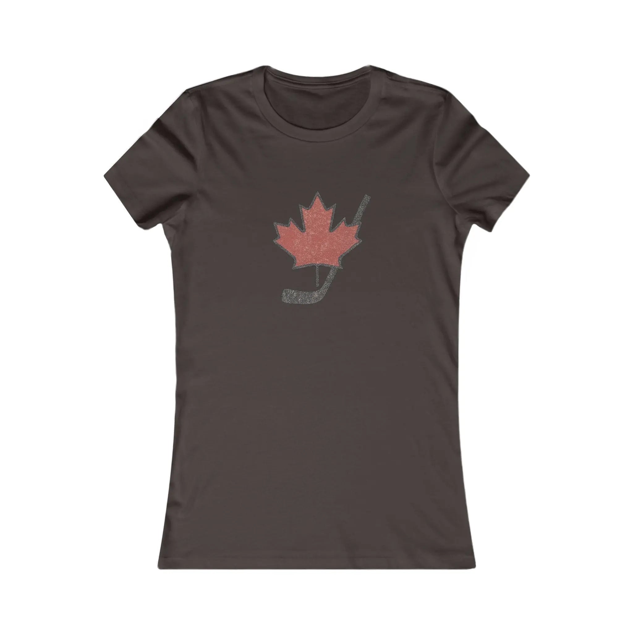 Maple Leaf Hockey Stick Women's T-Shirt - Canadian Hockey Pride - Maple Stick Hockey Co. - Ladies Fit