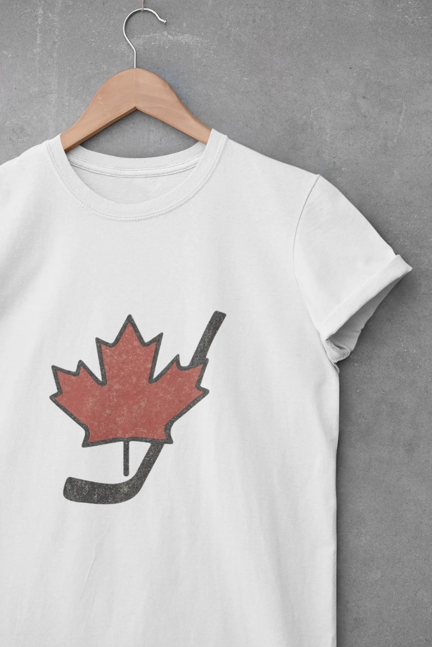 Maple Leaf Hockey Stick Women's T-Shirt - Canadian Hockey Pride - Maple Stick Hockey Co. - Ladies Fit