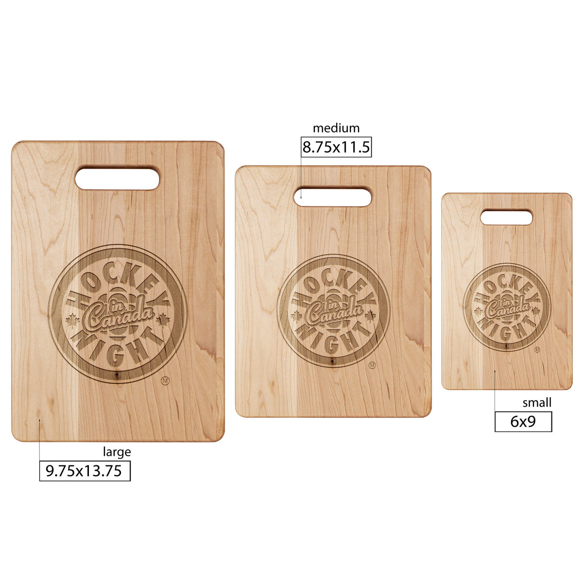 Hockey Night in Canada Maple Cutting Board – Laser Engraved, Handcrafted Solid Maple Kitchen Showpiece — alternate product view 3