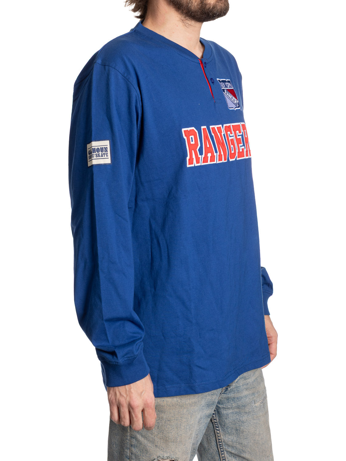 New York Rangers Long Sleeve Henley- Presale