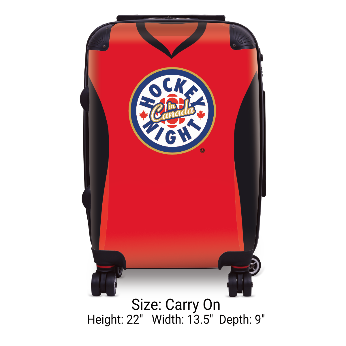 Hockey Night In Canada Luggage - Classic Logo and Red Ottawa Sweater Design Officially Licensed