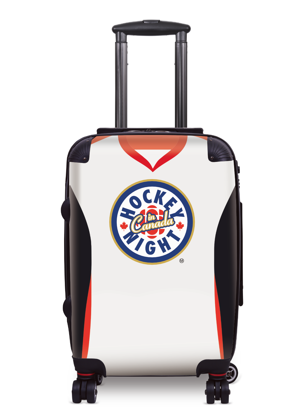 Hockey Night In Canada Luggage - Classic Logo and White Ottawa Sweater Design Officially Licensed