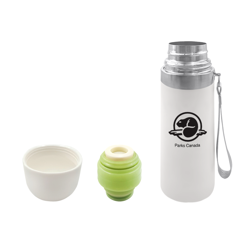 Parks Canada Drinkware White Stainless Steel Portable Vacuum Bottle12oz
