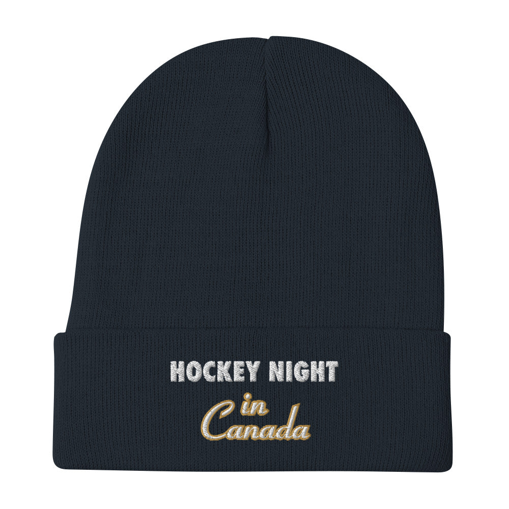 Hockey Night In Canada Embroidered Toque (Beanie) Officially Licensed Custom Font — alternate product view 2