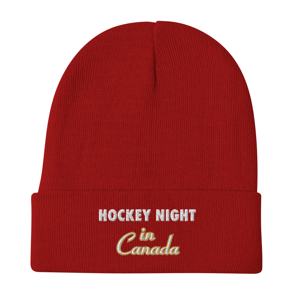 Hockey Night In Canada Embroidered Toque (Beanie) Officially Licensed Custom Font — alternate product view 3