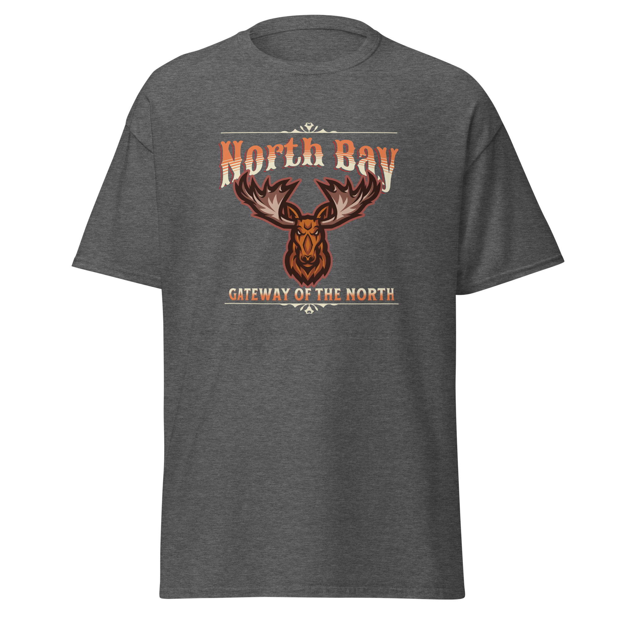 Canadian City T-Shirt, North Bay, Ontario, Moose Design, Gateway of the North, Men's T-Shirt