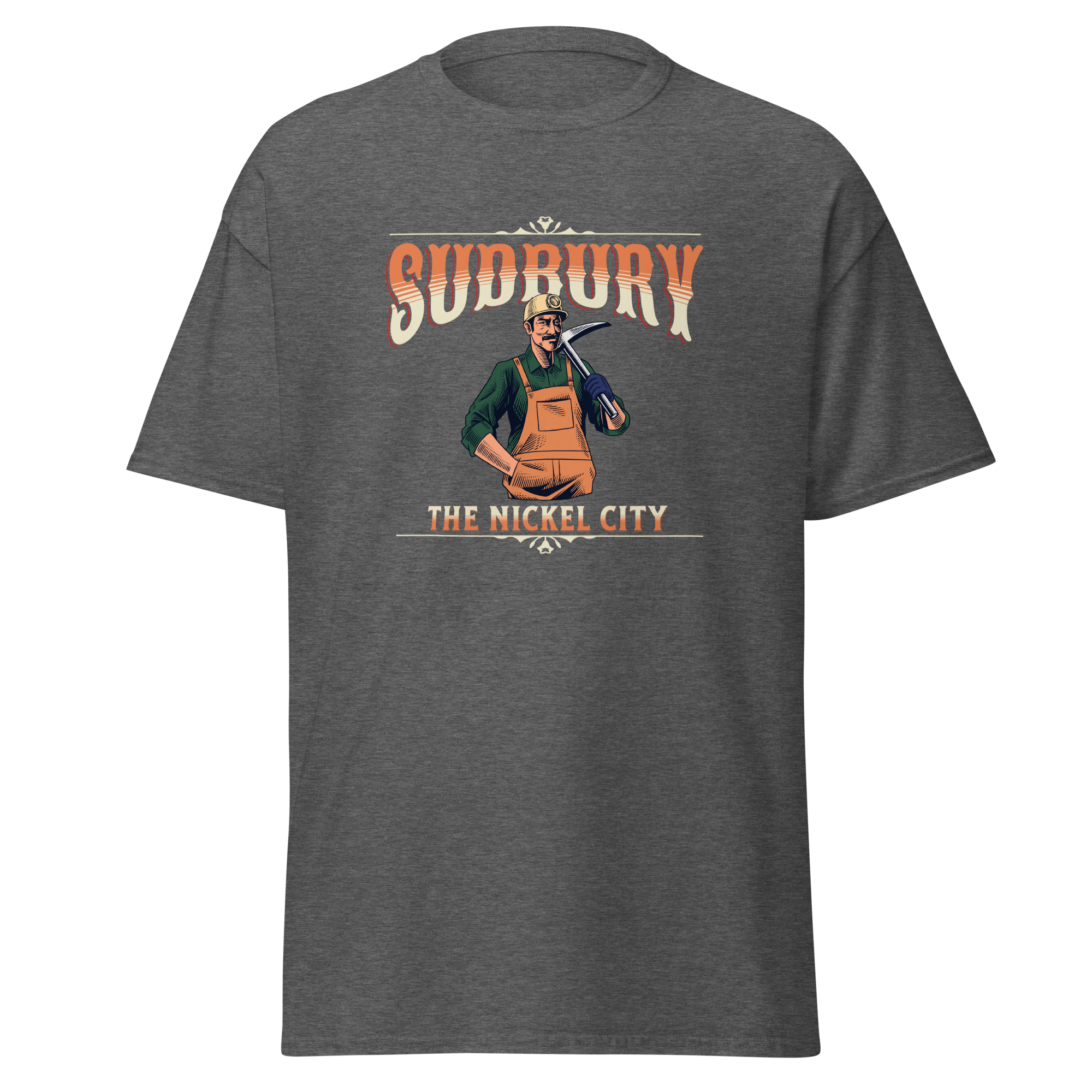 Canadian City T-Shirt, Sudbury, Ontario, Miner Design, The Nickel City, Men's T-Shirt