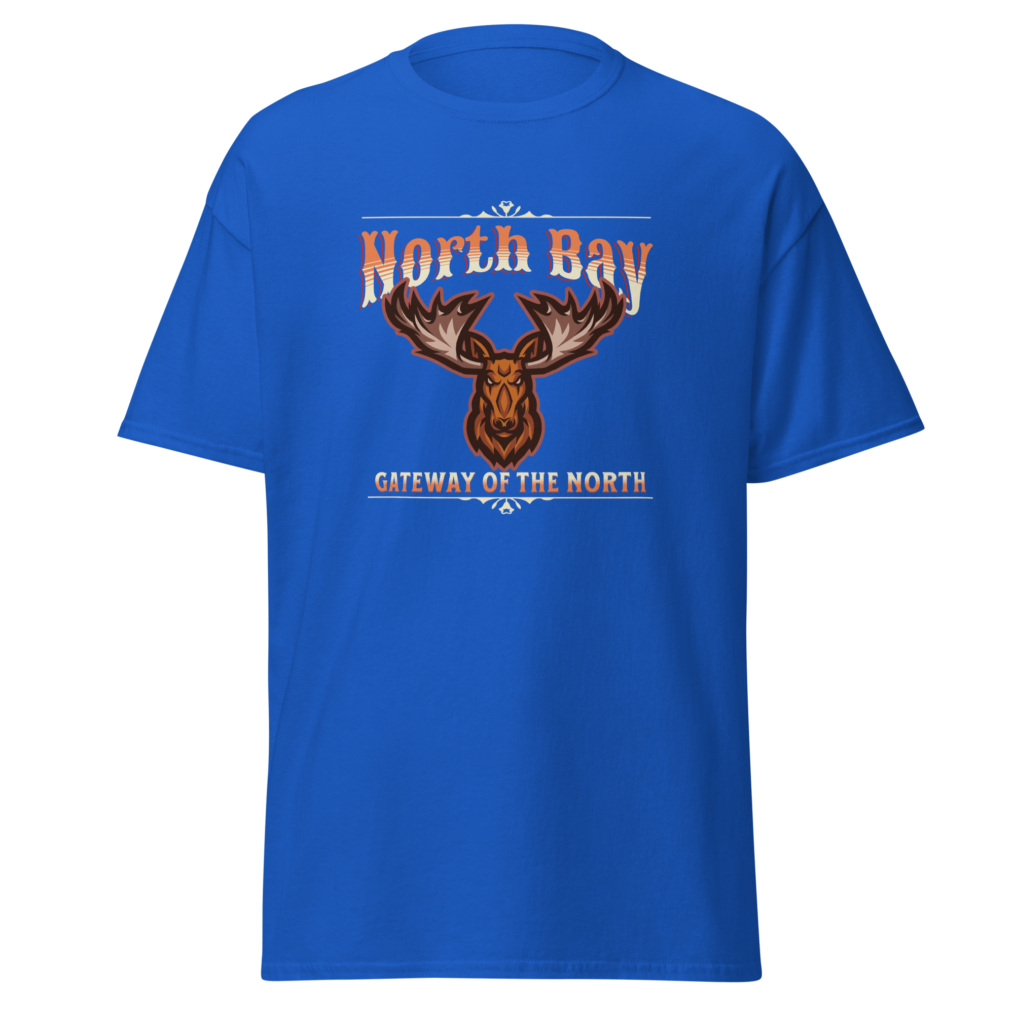 Canadian City T-Shirt, North Bay, Ontario, Moose Design, Gateway of the North, Men's T-Shirt