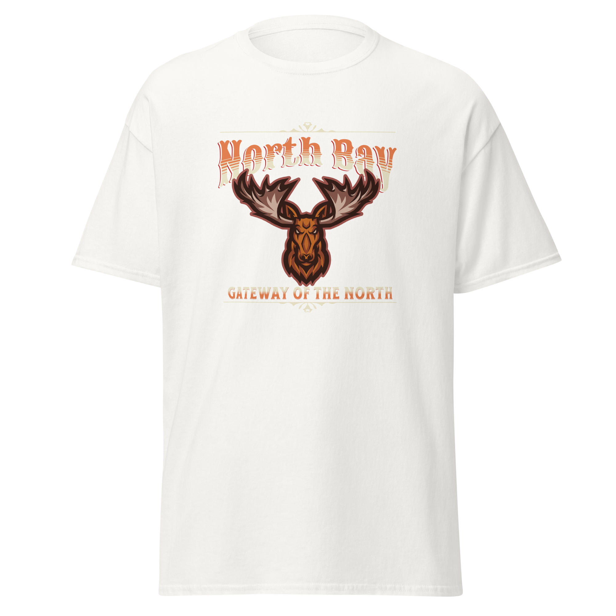 Canadian City T-Shirt, North Bay, Ontario, Moose Design, Gateway of the North, Men's T-Shirt