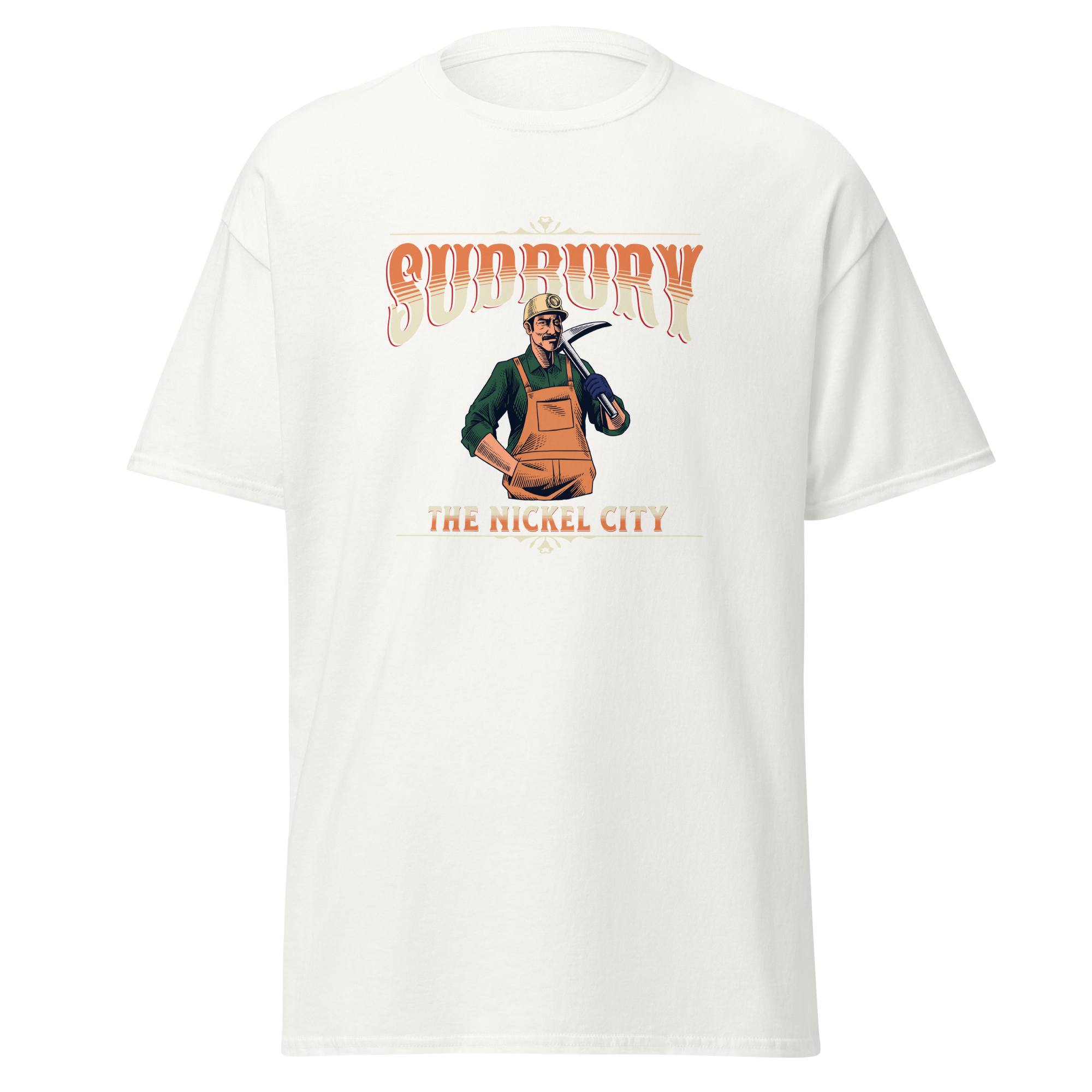 Canadian City T-Shirt, Sudbury, Ontario, Miner Design, The Nickel City, Men's T-Shirt