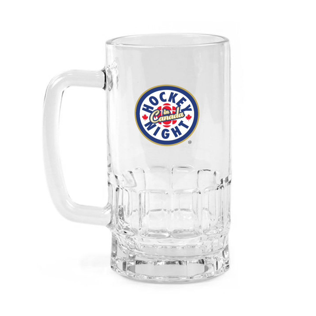 Hockey Night In Canada Clear Glass Beer Mug | Officially Licensed Product | 18oz Clear Beer Mug