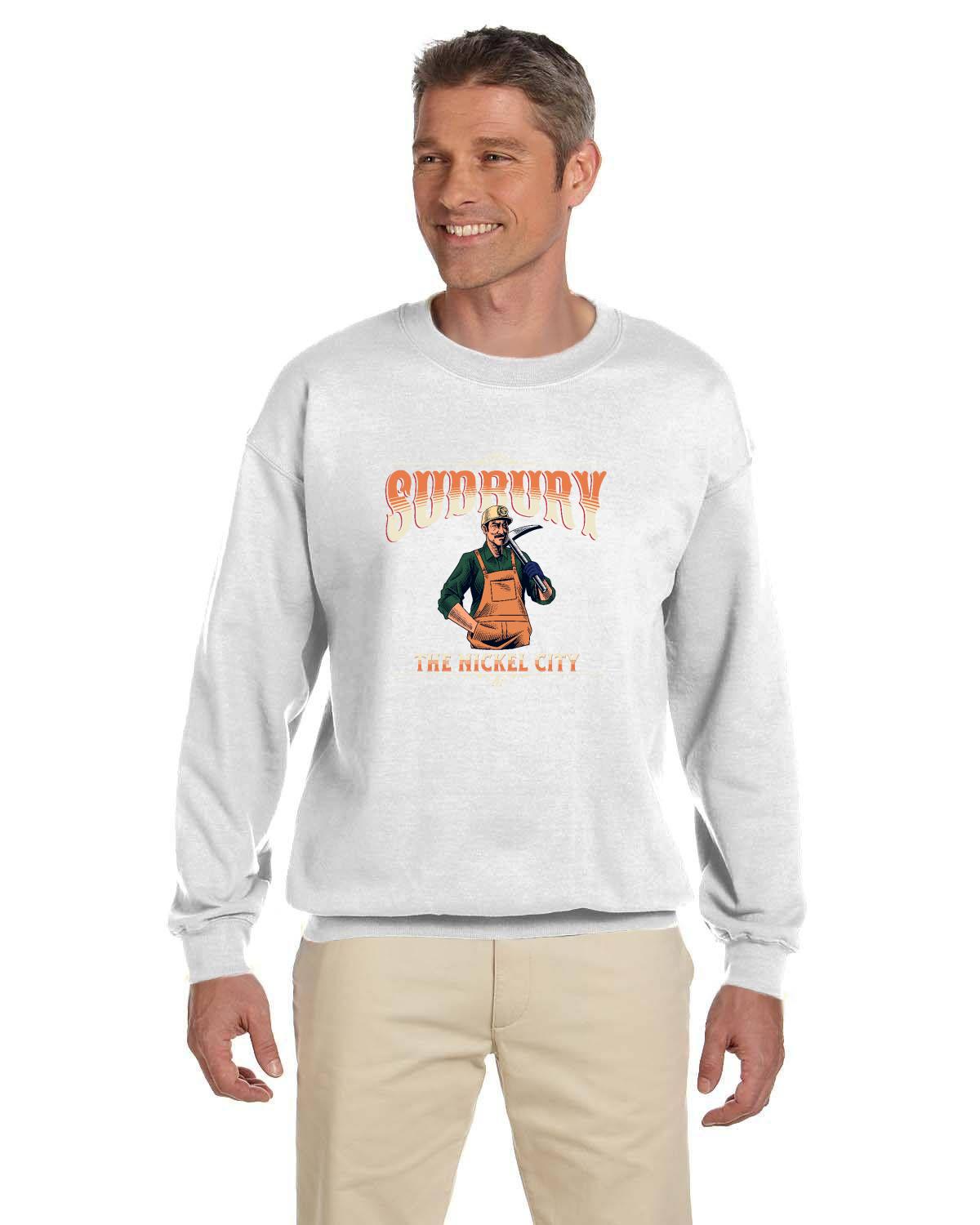 Canadian City Sweatshirt, Sudbury, Ontario, Miner Design, The Nickel City, Men's Sweatshirt S1
