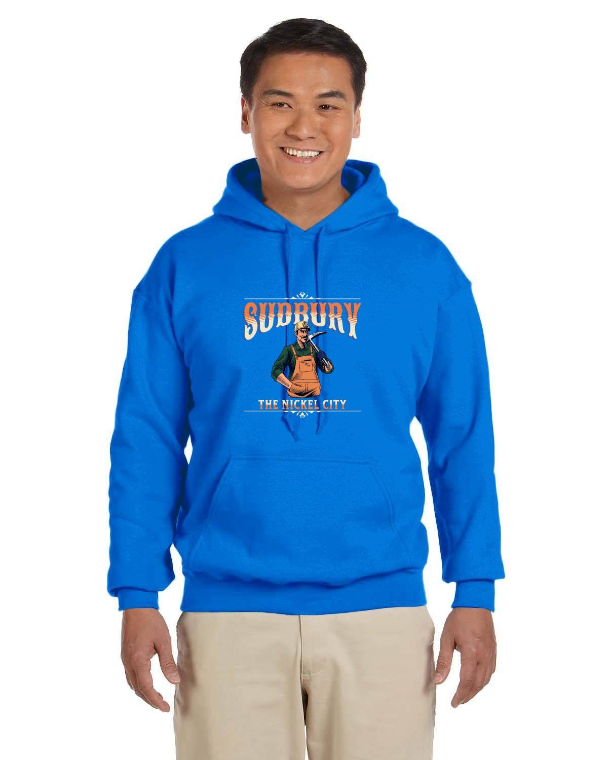 Canadian City Hoodie, Sudbury, Ontario, Miner Design, The Nickel City, Men's Hoodie H1