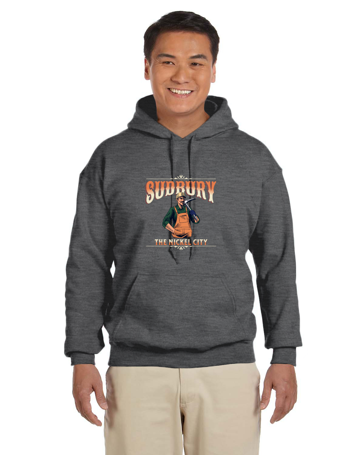 Canadian City Hoodie, Sudbury, Ontario, Miner Design, The Nickel City, Men's Hoodie H1