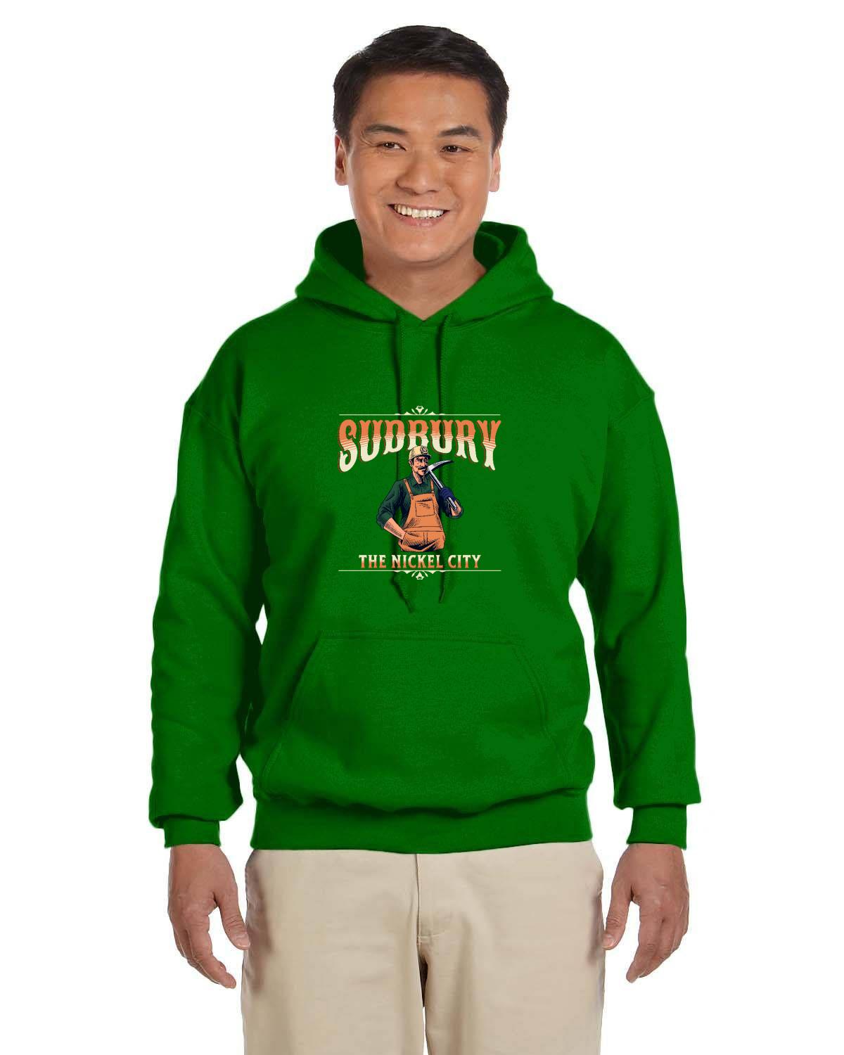 Canadian City Hoodie, Sudbury, Ontario, Miner Design, The Nickel City, Men's Hoodie H1