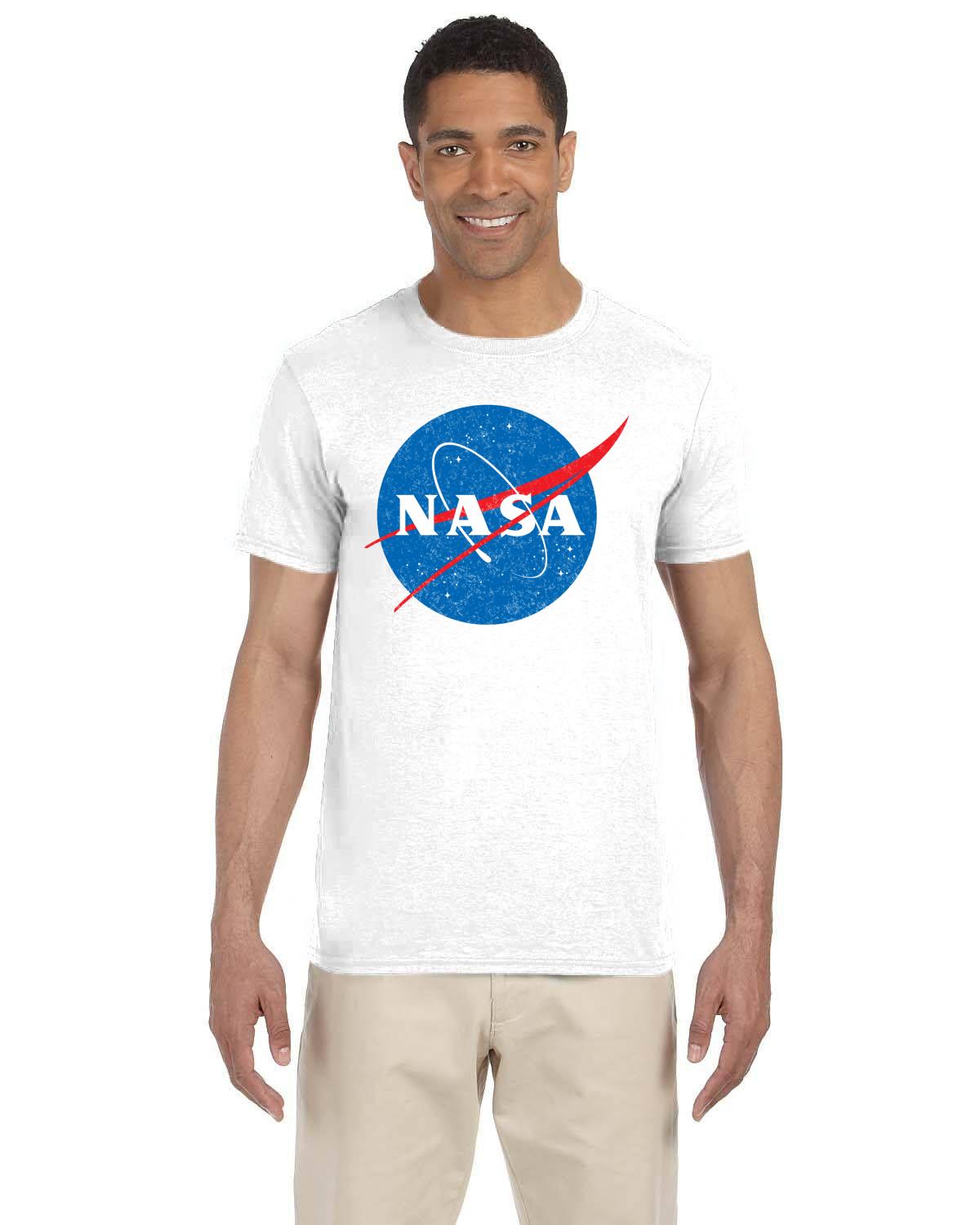 NASA Meatball Distressed Logo Men's T-Shirt: Official Space Agency Graphic Tee