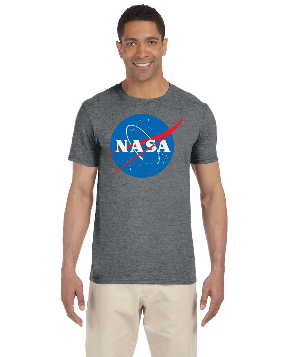 NASA Meatball Distressed Logo Men's T-Shirt: Official Space Agency Graphic Tee