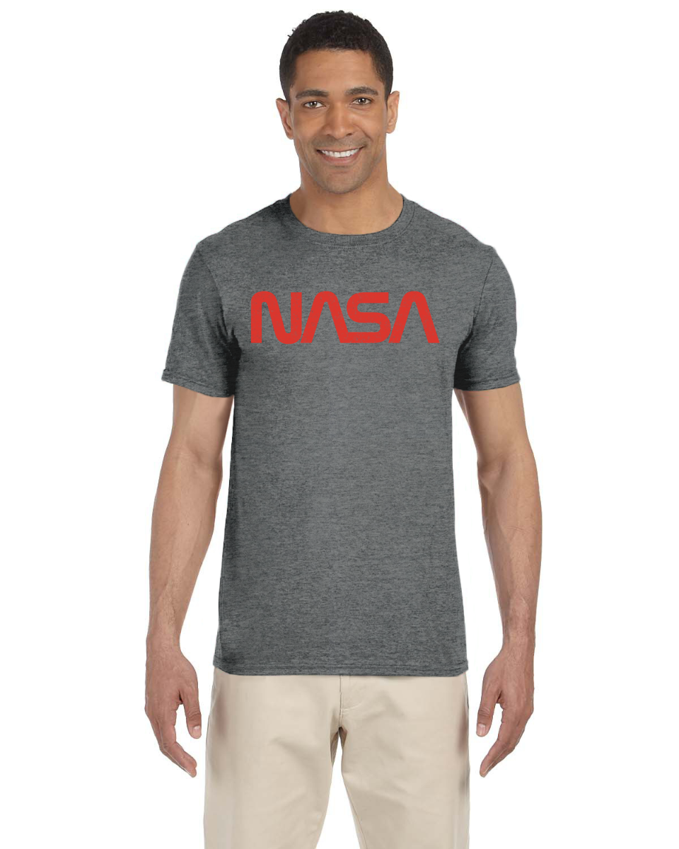 NASA Worm Distressed Logo Men's T-Shirt: Official Space Agency Graphic Tee