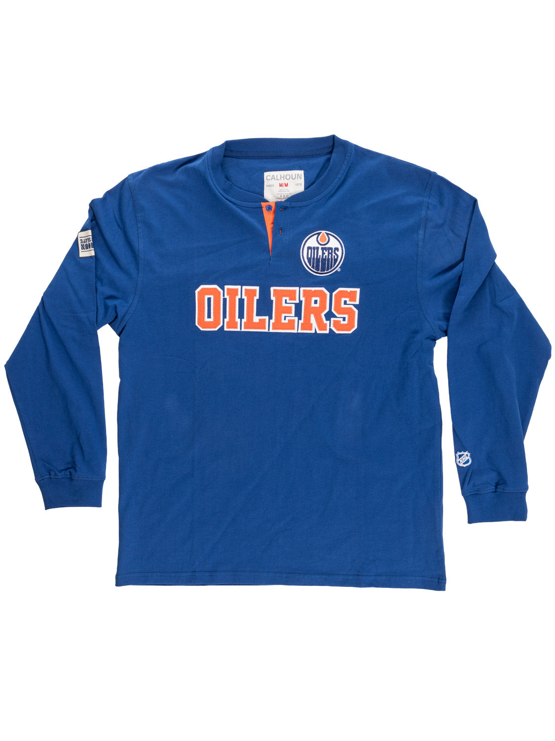 Edmonton Oilers Long Sleeve Henley- Presale