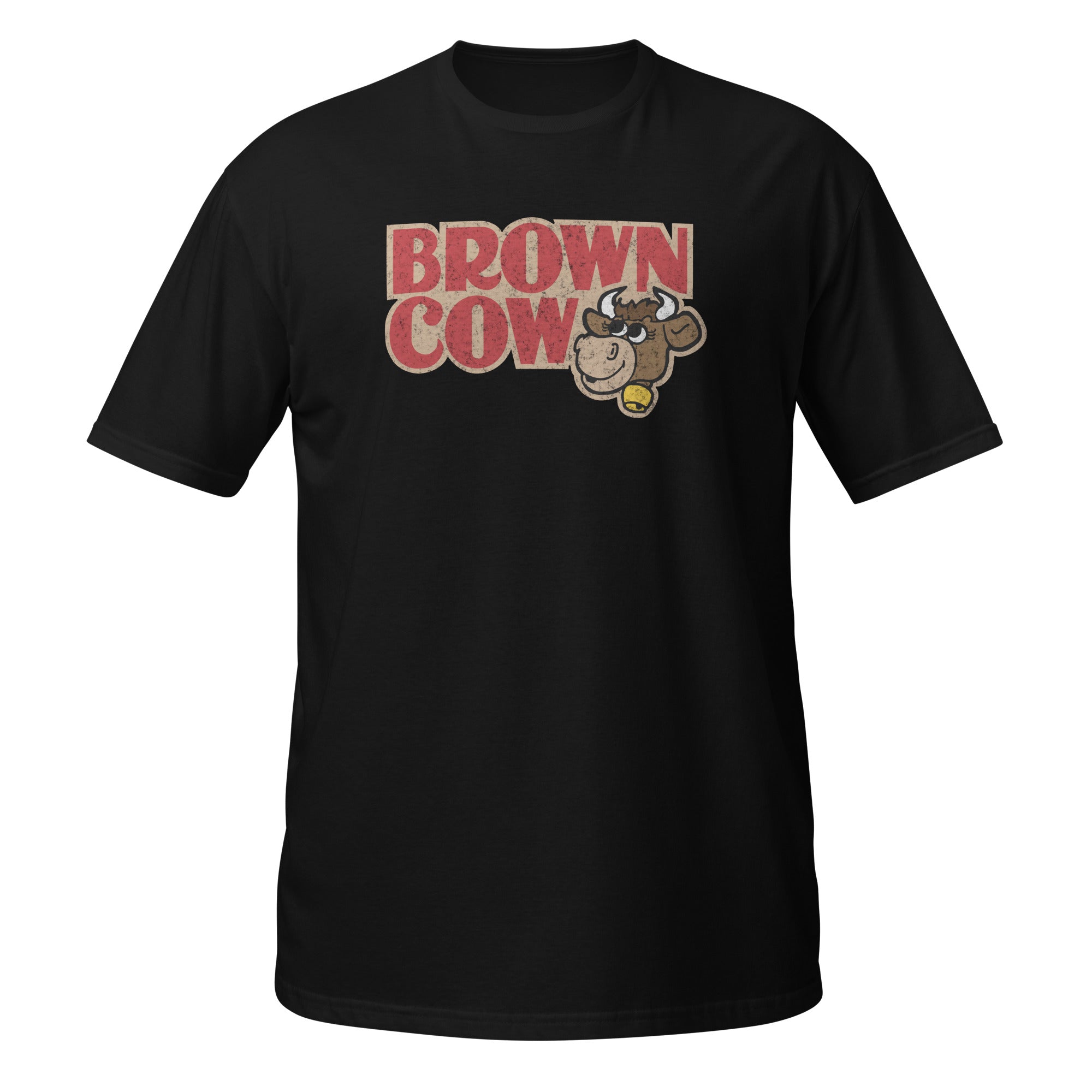 Brown Cow Chocolate Syrup Distressed Logo Canadian Nostalgia T-Shirt