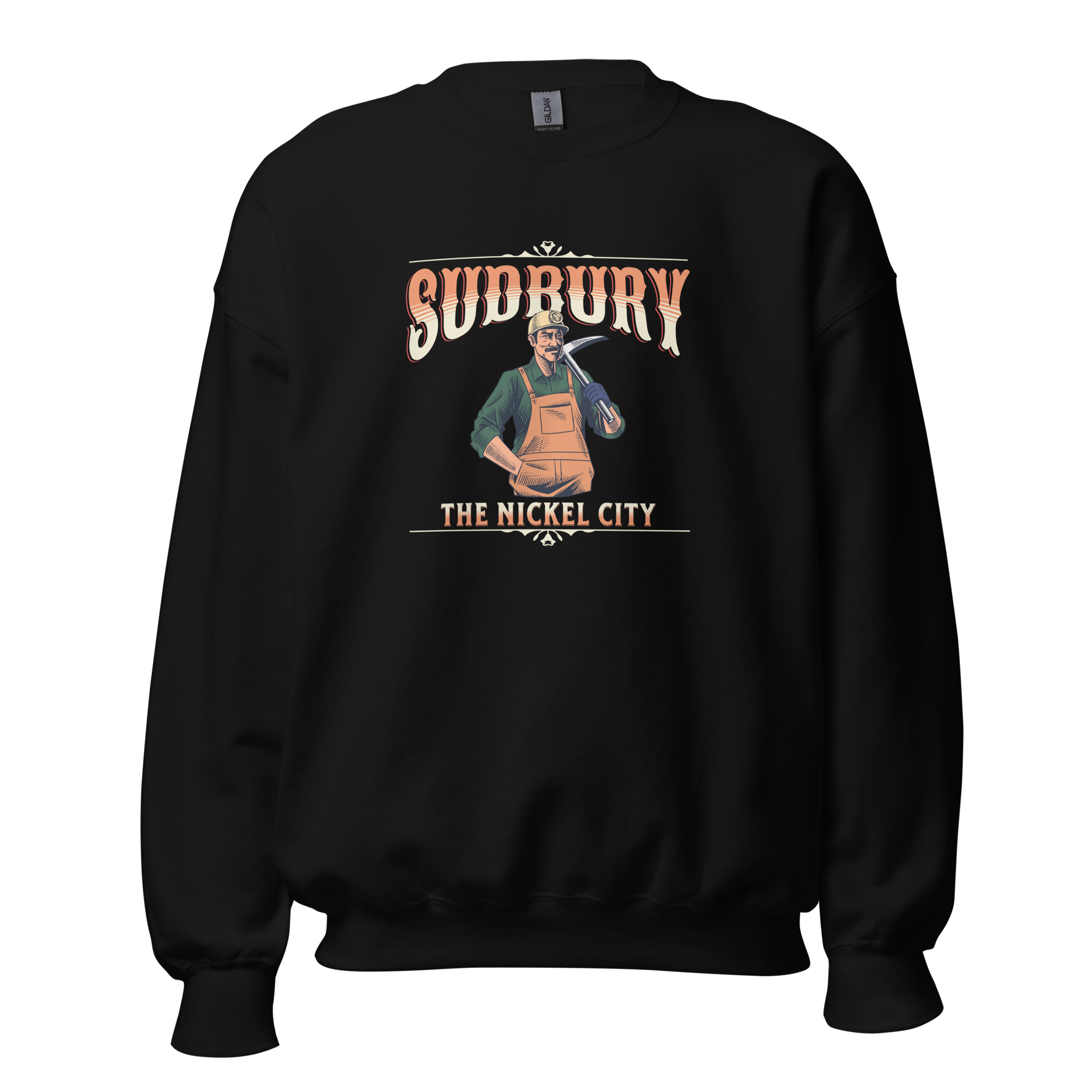 Canadian City Sweatshirt, Sudbury, Ontario, Miner Design, The Nickel City, Men's Sweatshirt S1