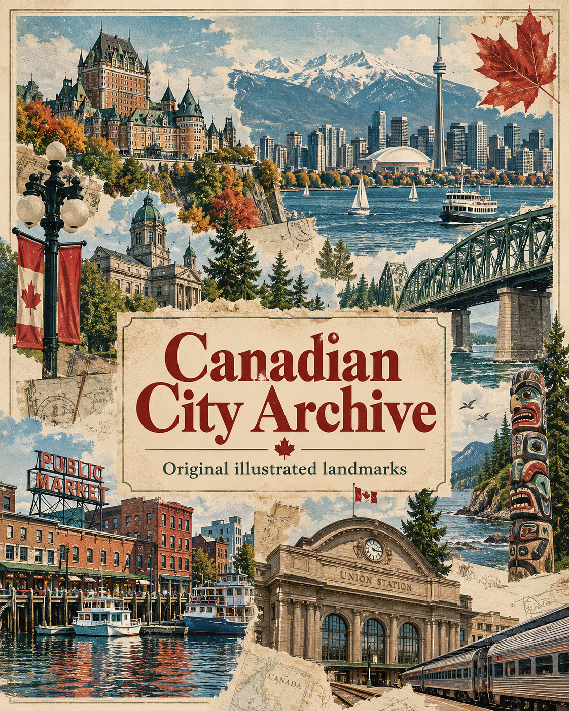 Canadian Cities – original Maple Syrup Merch landmark and city designs