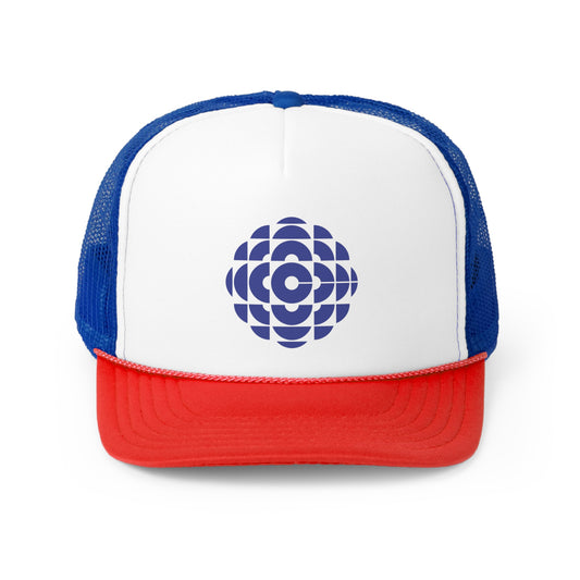 CBC 80's Retro Gem Logo Trucker Cap, Canadian Nostalgia, Officially Licensed CBC Trucker Hat