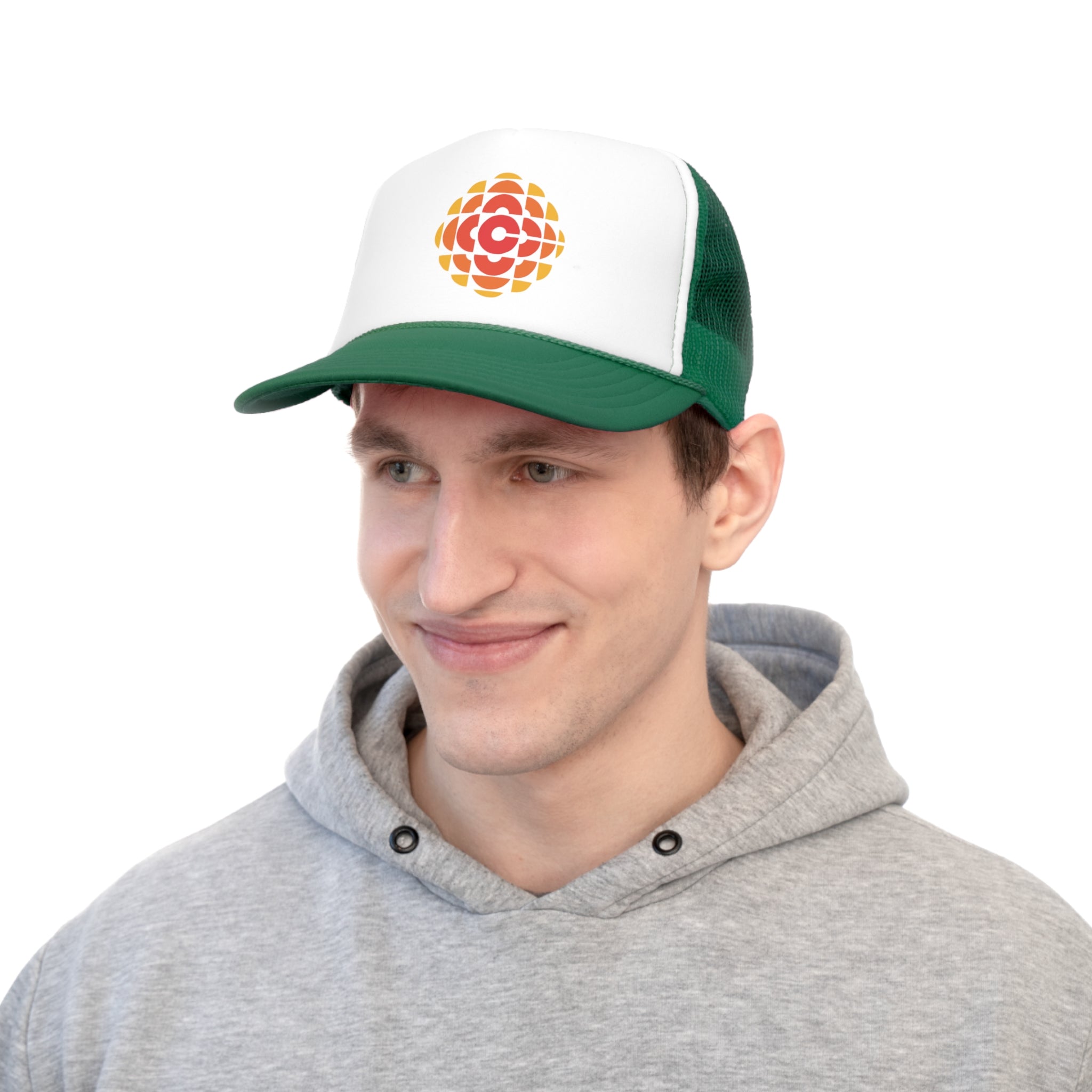 CBC 70's Retro Gem Logo Trucker Cap, Canadian Nostalgia, Officially Licensed CBC Trucker Hat