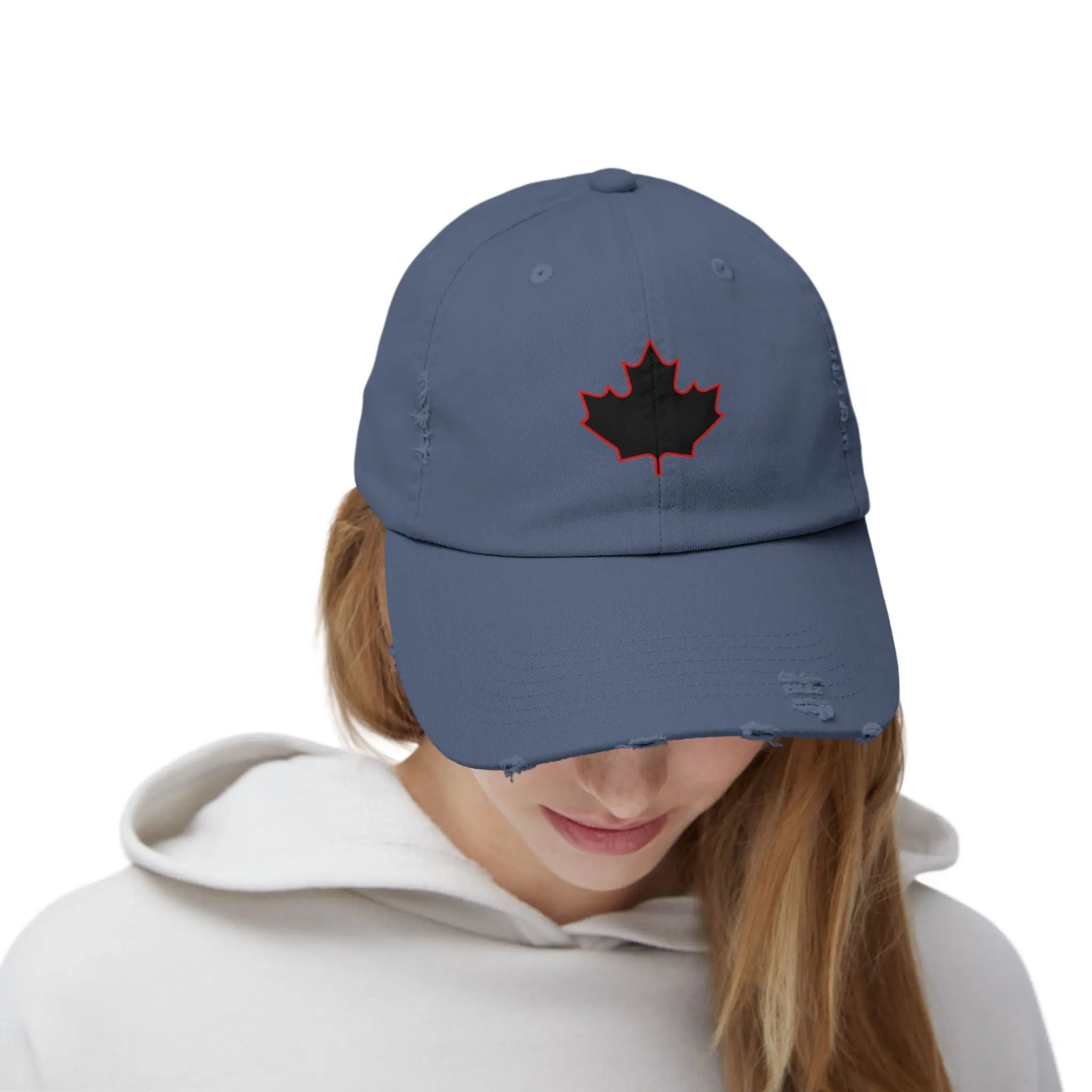 Maple Stick Distressed Hockey Cap – Retro Canadian Style