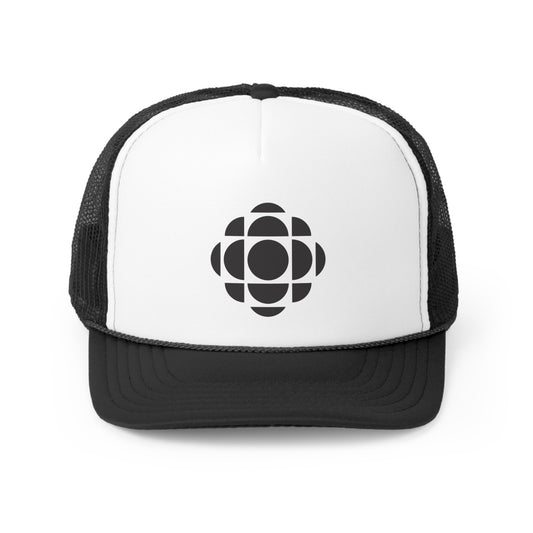 CBC Black Gem Logo Trucker Cap, Canadian Nostalgia, Officially Licensed CBC Trucker Hat