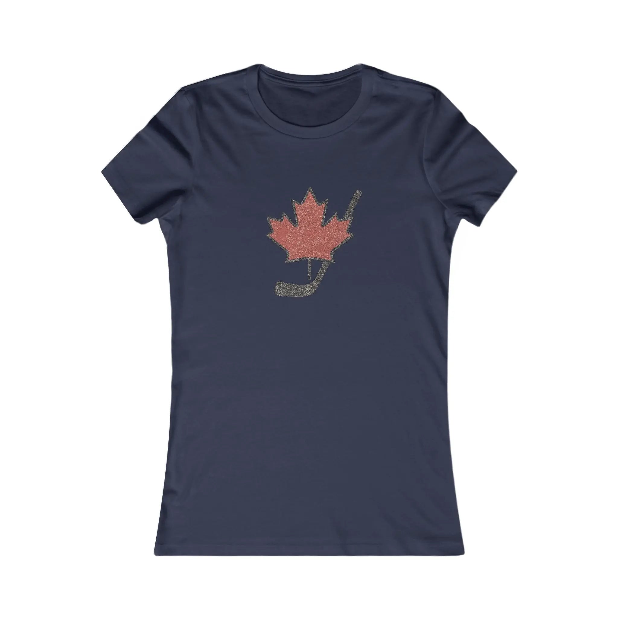 Maple Leaf Hockey Stick Women's T-Shirt - Canadian Hockey Pride - Maple Stick Hockey Co. - Ladies Fit