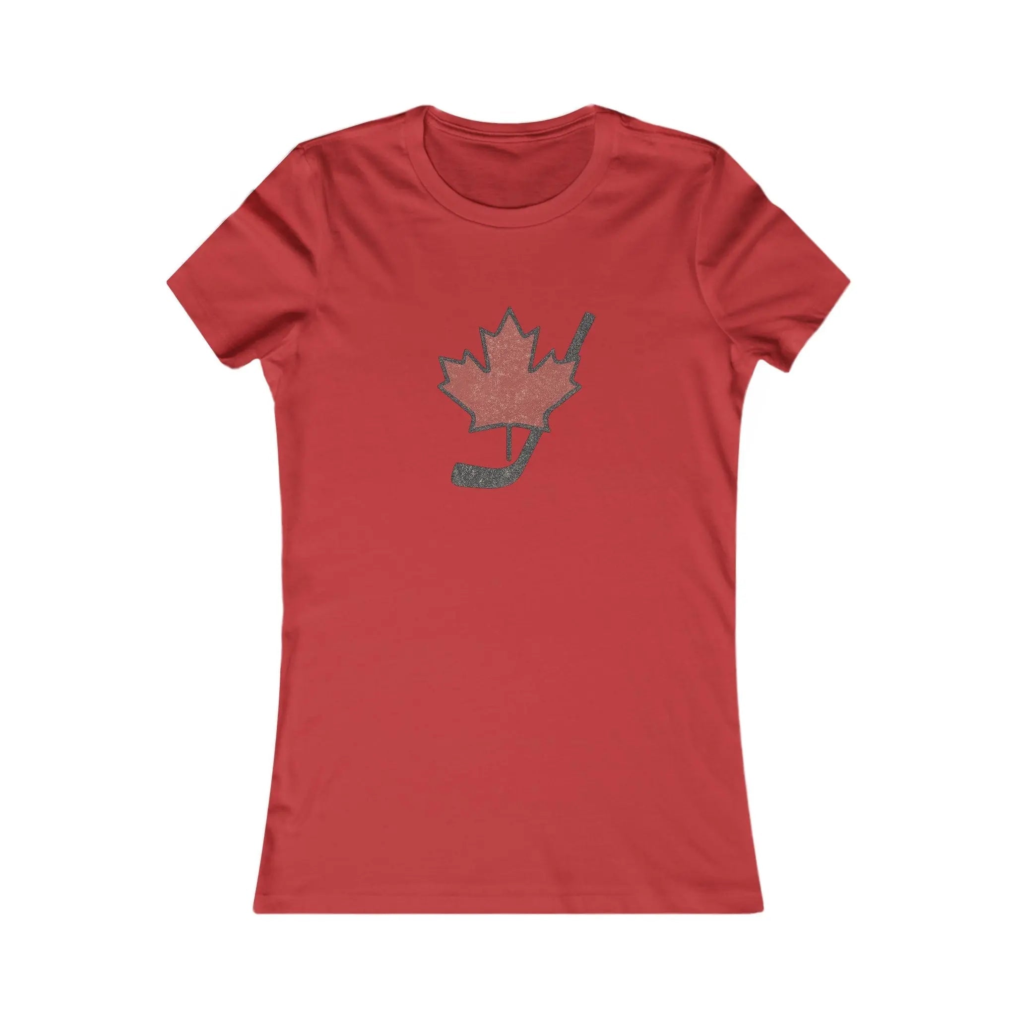 Maple Leaf Hockey Stick Women's T-Shirt - Canadian Hockey Pride - Maple Stick Hockey Co. - Ladies Fit