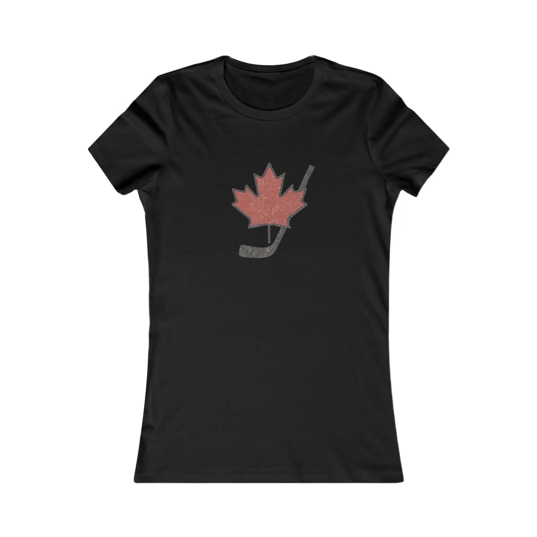 Maple Leaf Hockey Stick Women's T-Shirt - Canadian Hockey Pride - Maple Stick Hockey Co. - Ladies Fit
