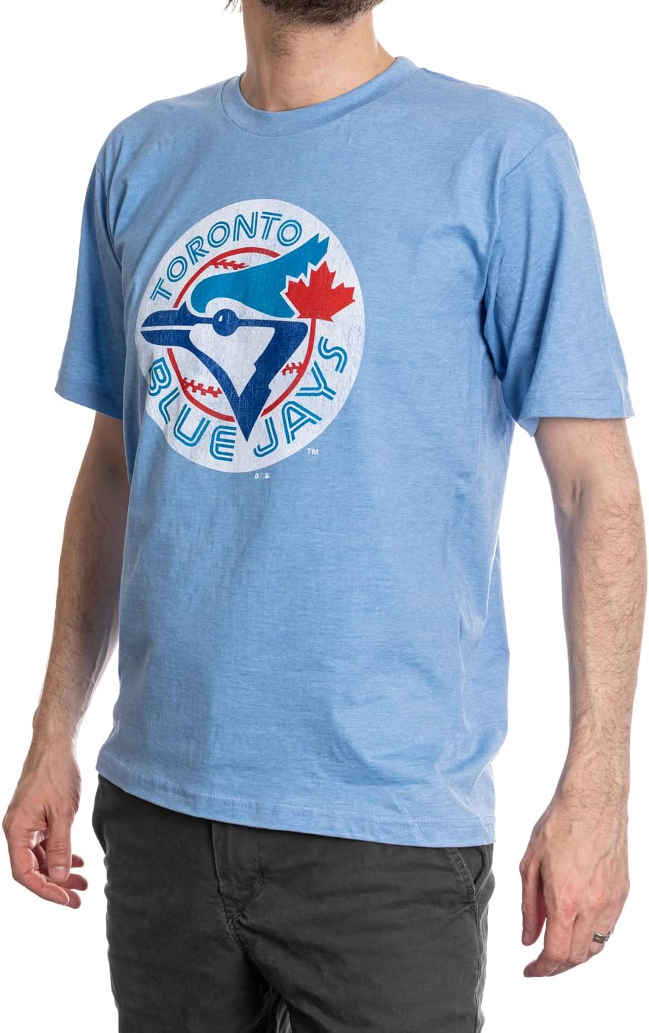 Men's Toronto Blue Jays Baseball Logo T-Shirt – Light Blue — alternate product view 3