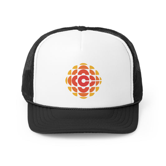 CBC 70's Retro Gem Logo Trucker Cap, Canadian Nostalgia, Officially Licensed CBC Trucker Hat