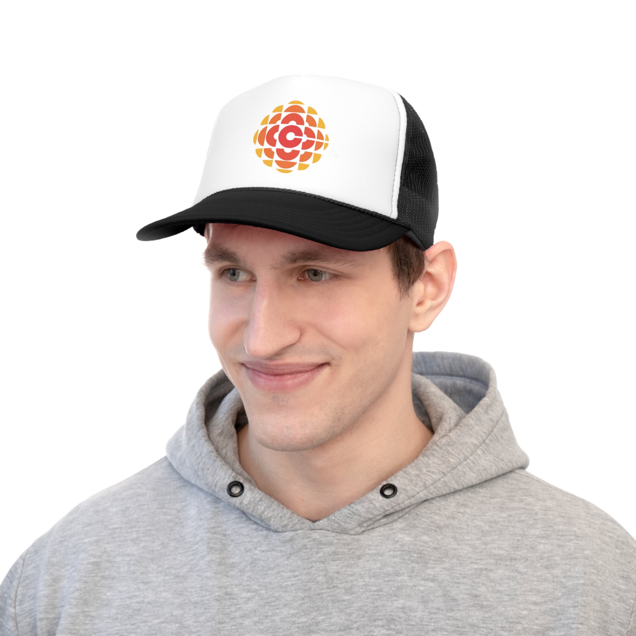 CBC 70's Retro Gem Logo Trucker Cap, Canadian Nostalgia, Officially Licensed CBC Trucker Hat
