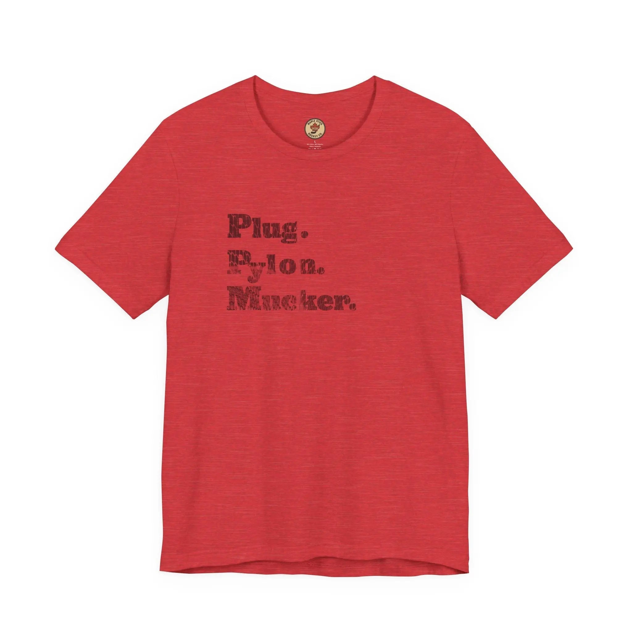 Plug Pylon Mucker T-Shirt - Hockey Hard Worker - Blue Collar Hockey - Maple Stick Hockey - True Fan Gift