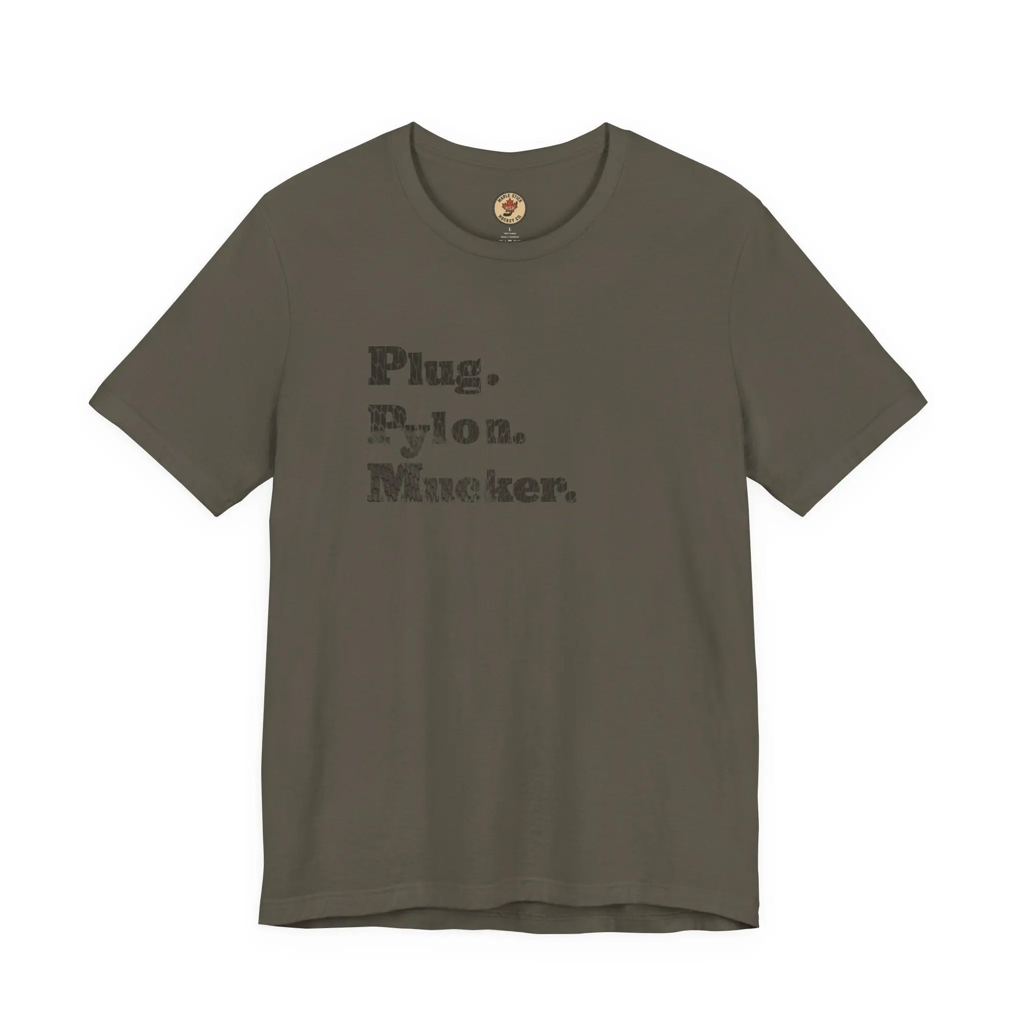 Plug Pylon Mucker T-Shirt - Hockey Hard Worker - Blue Collar Hockey - Maple Stick Hockey - True Fan Gift