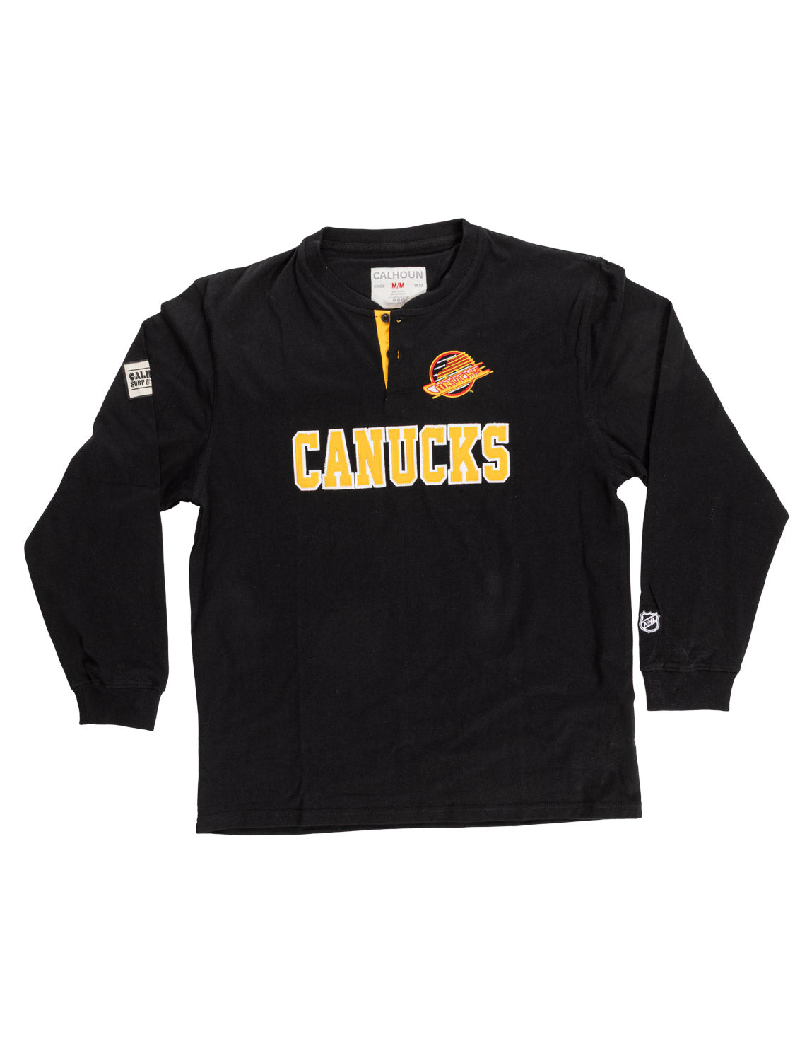 Retro Vancouver Canucks Long Sleeve Henley -Presale