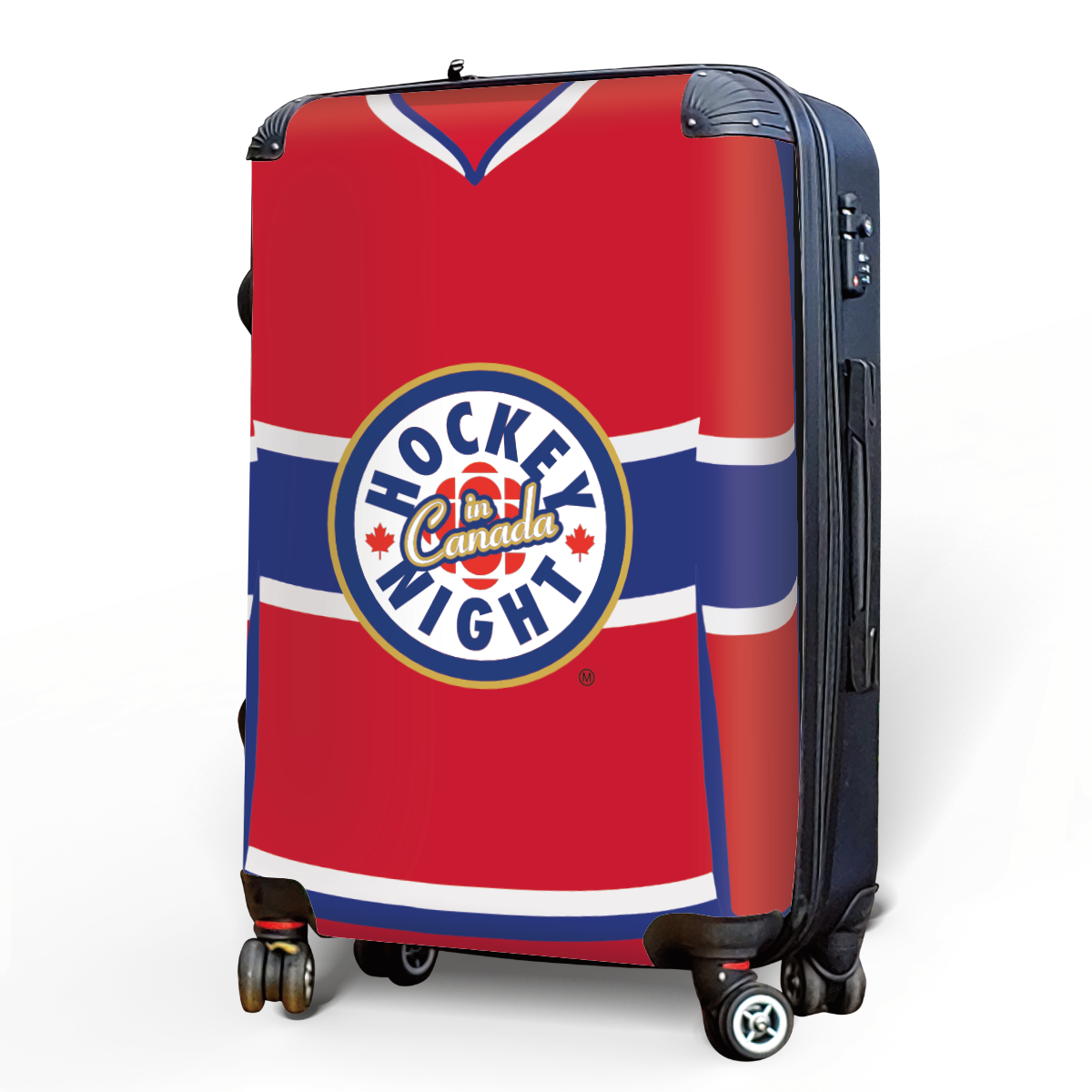 Hockey Night In Canada Luggage - Classic Logo and Red Montreal Sweater Design Officially Licensed