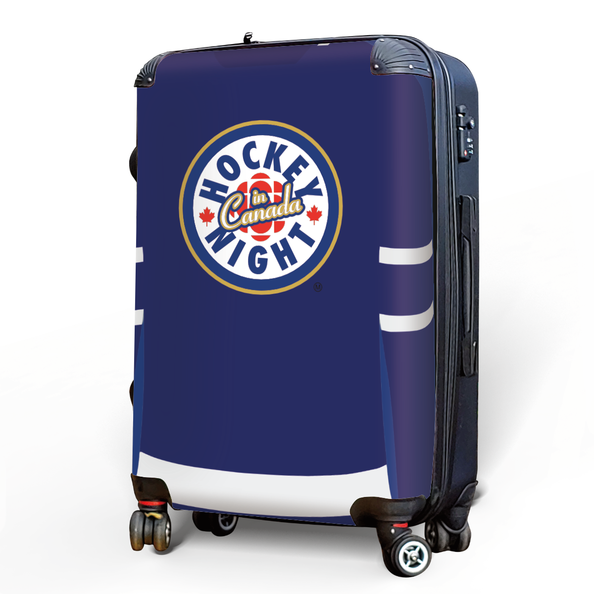 Hockey Night In Canada Luggage - Classic Logo and Blue Toronto Sweater Design Officially Licensed