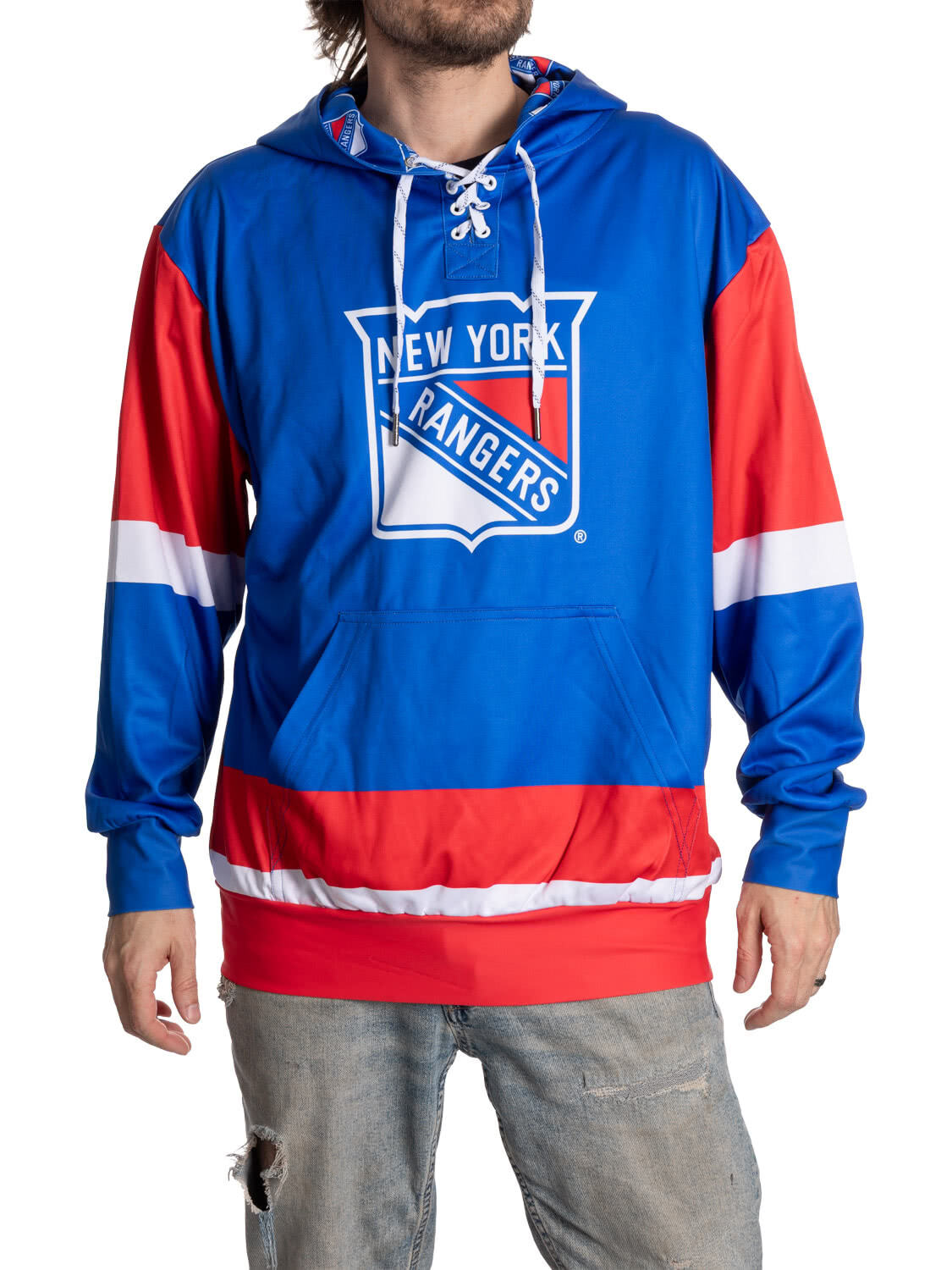 New York Rangers Hockey Lace Hoodie