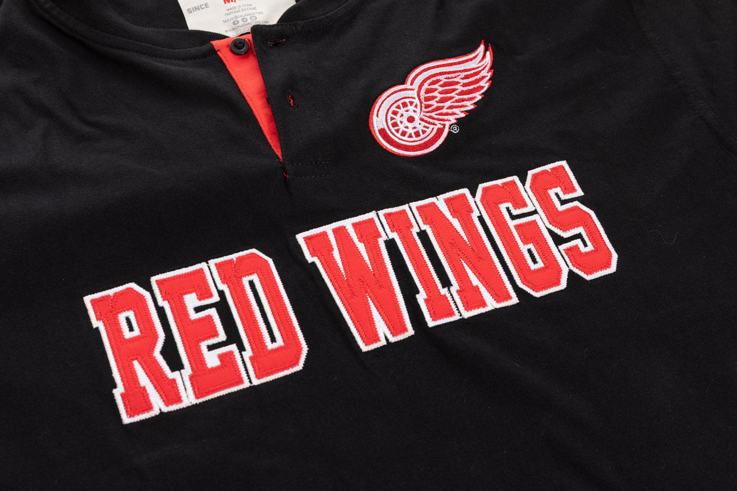 NHL Detroit Red Wings Long Sleeve Henley - Presale